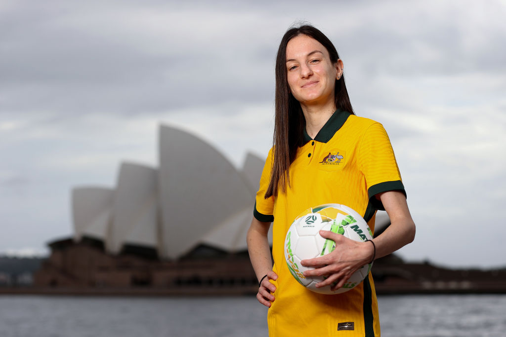Nicole Christodoulou of the ParaMatildas poses for a photograph during the Official Launch of the ParaMatildas National Team at Overseas Passenger Terminal on March 07, 2022 in Sydney, Australia. (Photo by Brendon Thorne/Getty Images for Football Australia)